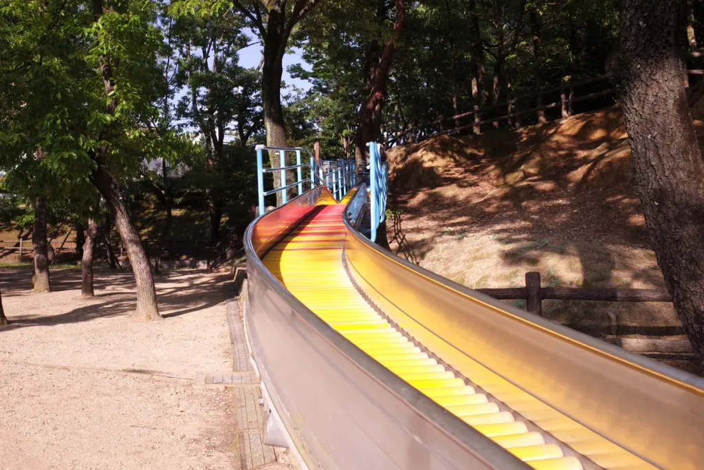  A famous long slide at Mizuho Park Higashi Children Parkin Nagoya.