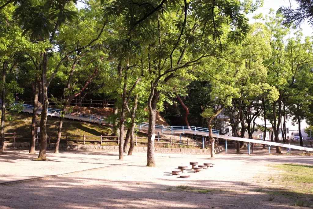 A famous long slide at Mizuho Park Higashi Children Park in Nagoya.