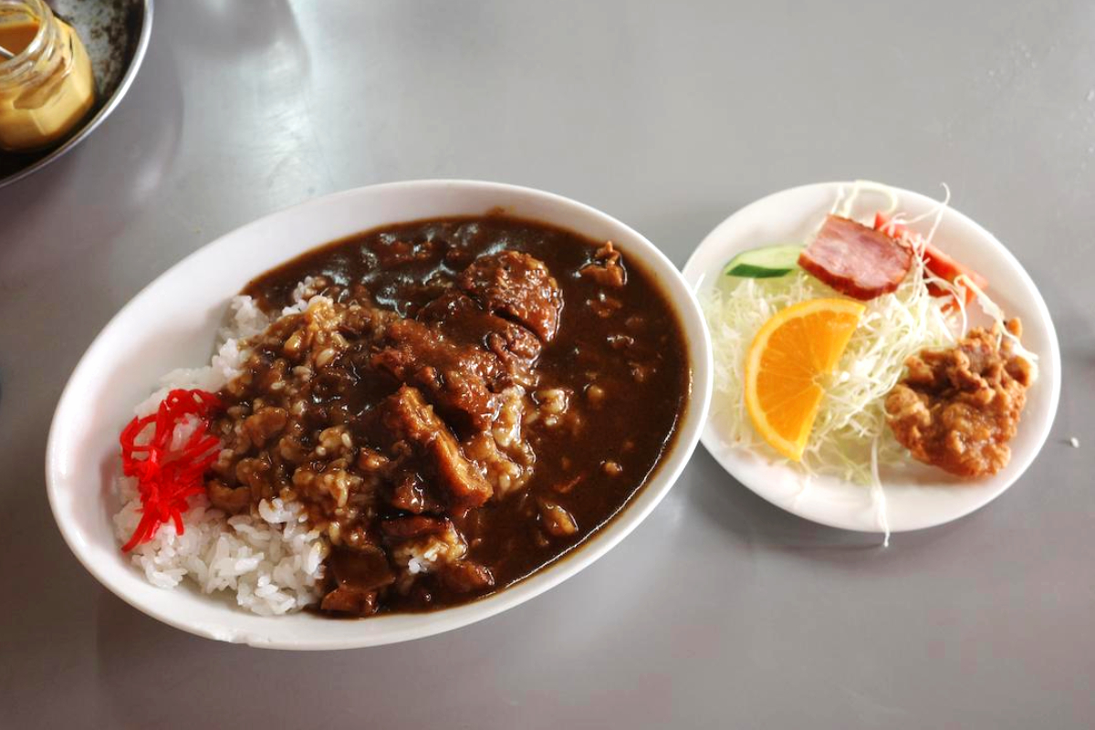 Katsu curry and side dish.