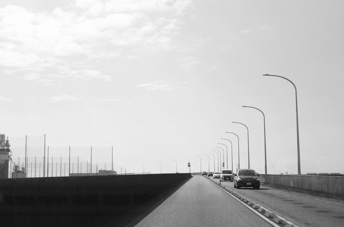 Driving along the national highway.