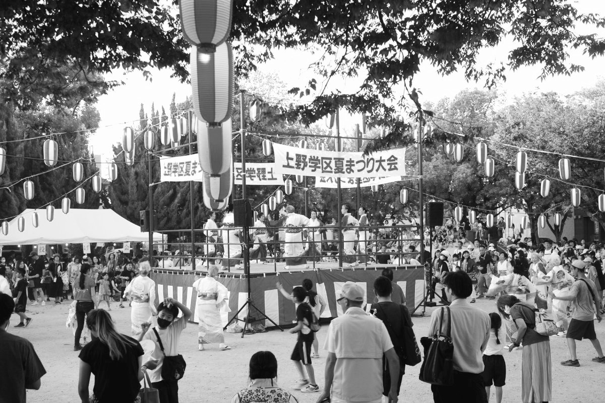 Local residents gather, infusing the summer festival with growing excitement at Ueno park in Nagoya.