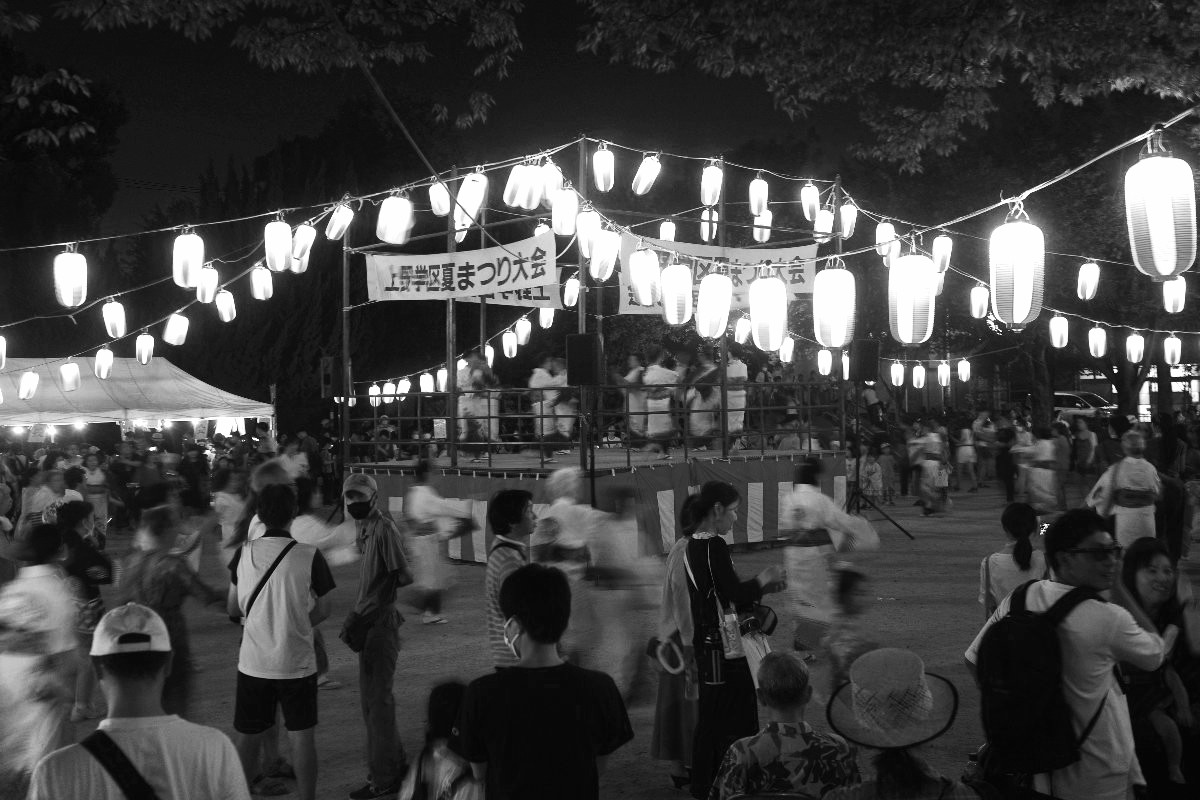 Night atmosphere of the summer festival in Nagoya