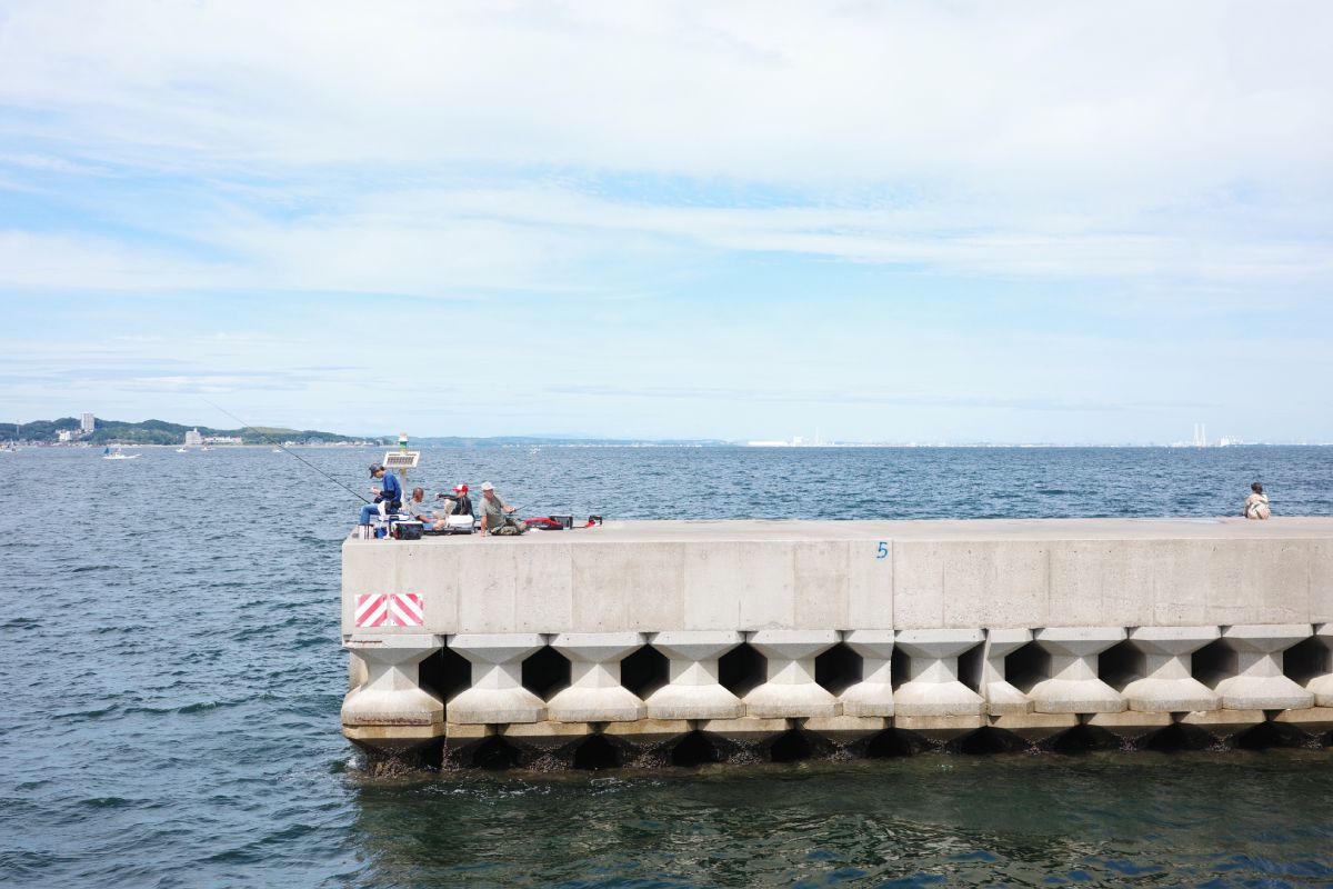 People Enjoying Fishing at Himakajima Port.