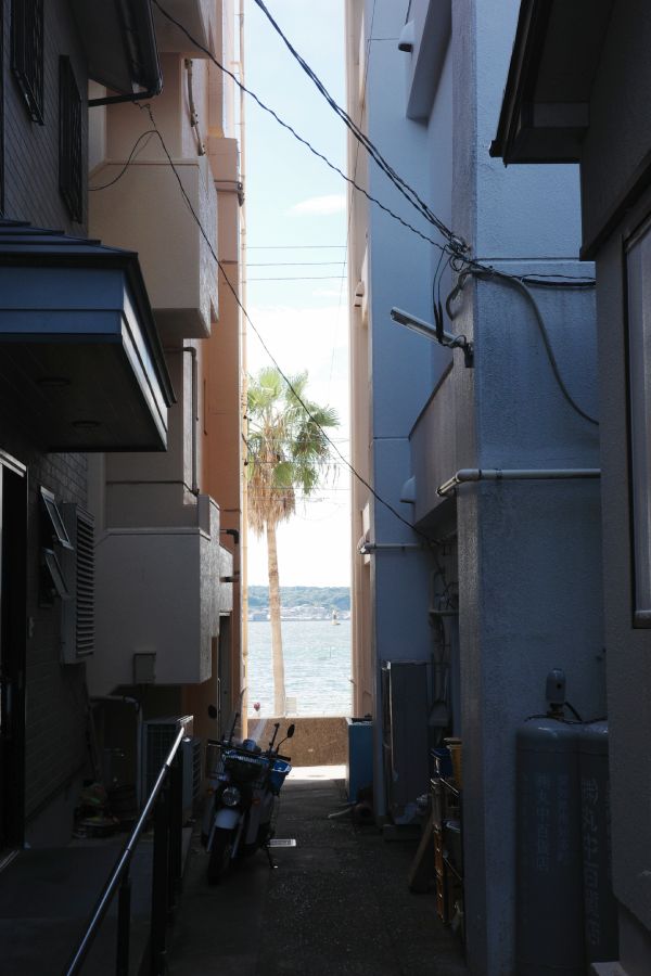 Narrow Road with a View of the Sea on Himakajima Island.