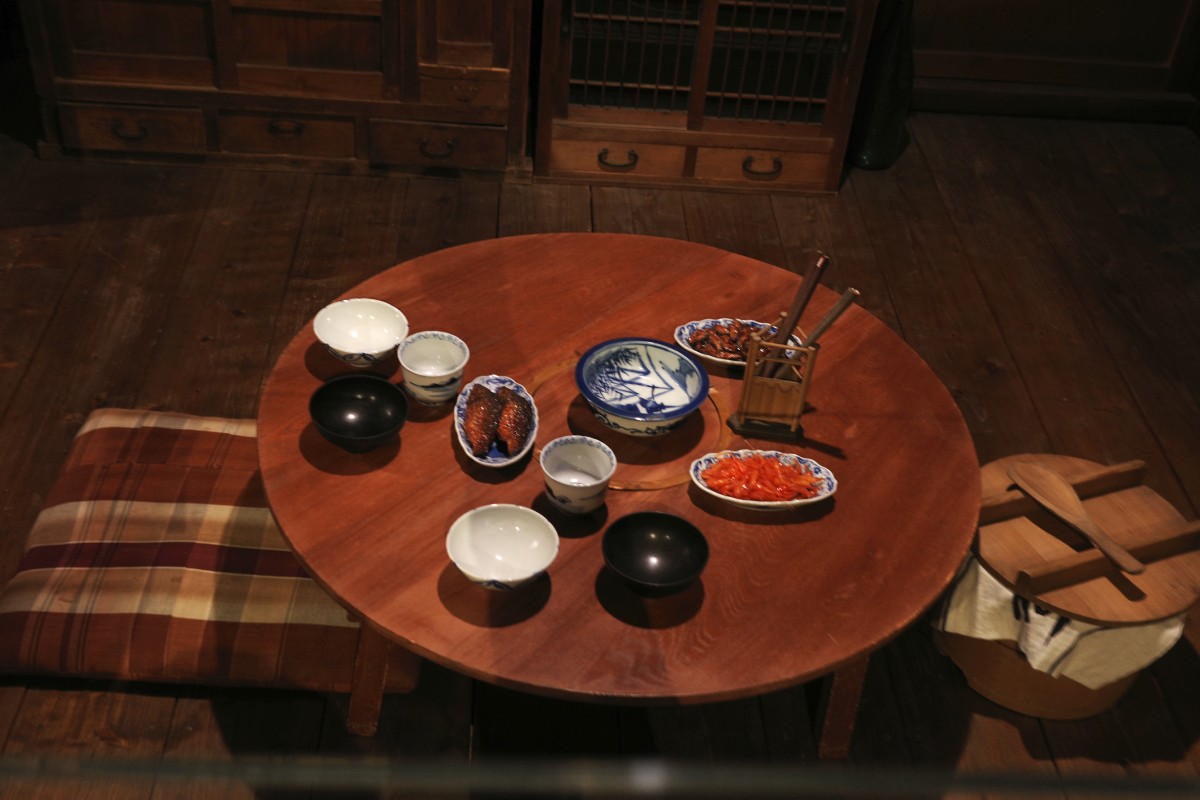 Japanese-Style Low Dining Table, Showa Period at Showa Era Lifestyle Museum in Kita Nagoya city.