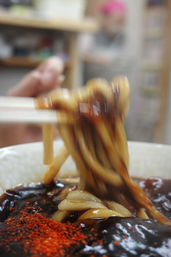 Ankake udon at Tokushigeya in Nagoya.