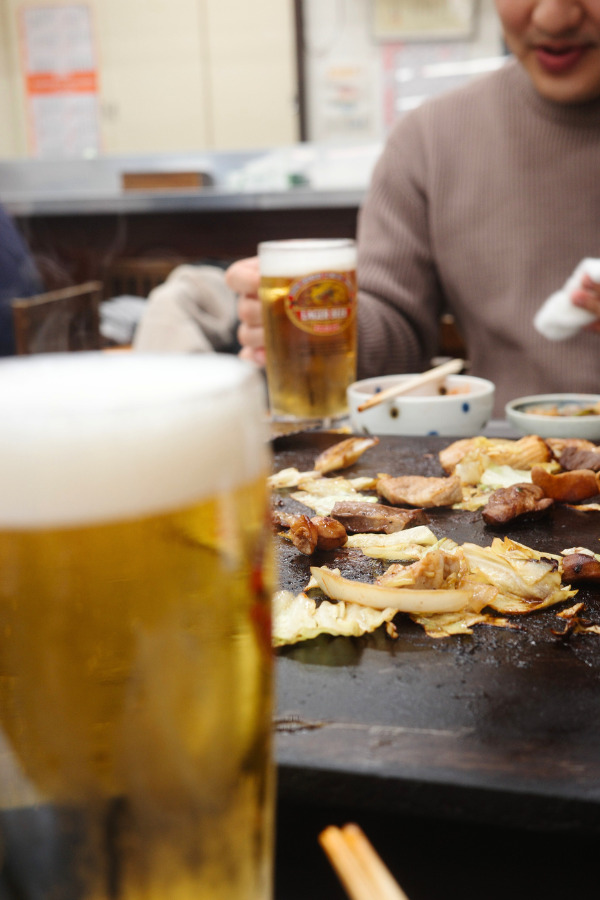 Savor the harmony of Horumonyaki and beer – a delightful pairing echoing Nagoya's culinary mastery.